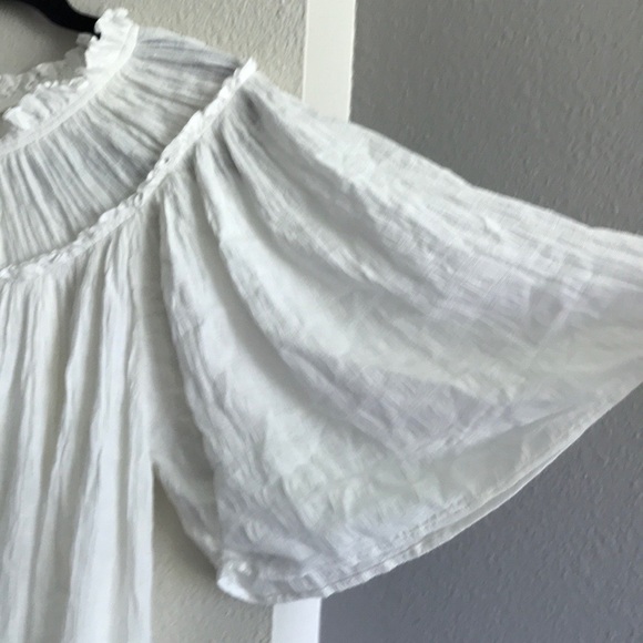 H&M White Flutter Flounce Top NEW - Picture 4 of 6